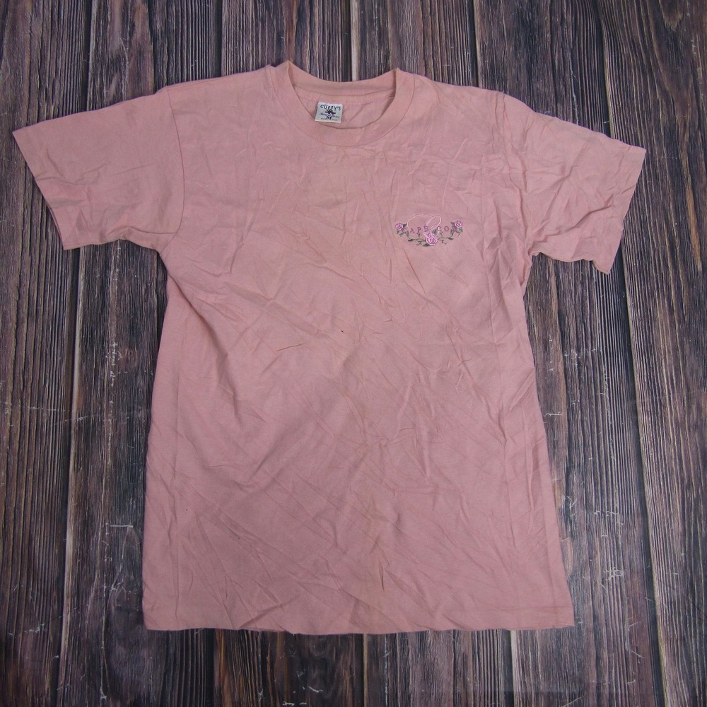 Vintage Cape Cod Shirt Womens Medium Pink Cuffys Embroidered 90s Single Stitch